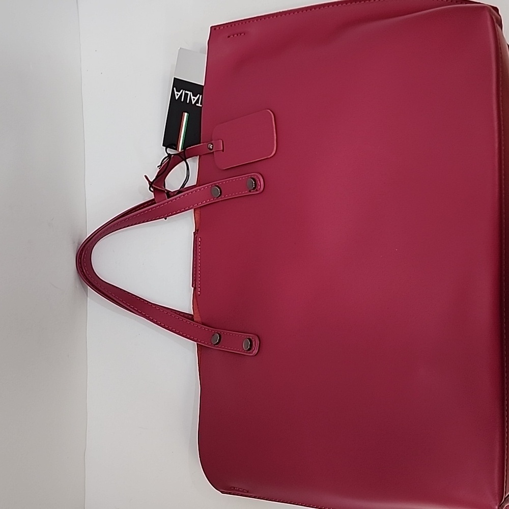 Pink Italian Leather Tote & Shoulder Bag - Picture 3 of 13